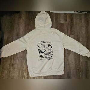 White Hoodie with Whale Print